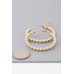 Shiny Beaded Hoop Earrings - Designer Style - CC-WH2001572