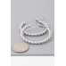 Shiny Beaded Hoop Earrings - Designer Style - CC-WH2001572