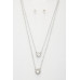 Double Crystal Alloy Layered Necklace - CC-57195