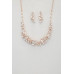 Leaf Pattern Pearl Crystal Necklace - Designer Style - CC-57573