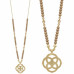 Flower Geometric Pendant Wood Bead Necklace - Designer Style - CC-57648
