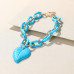 Chunky Color Acrylic Leaf Pendant Necklace - Designer Style - CC-57792