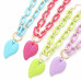 Chunky Color Acrylic Leaf Pendant Necklace - Designer Style - CC-57792