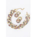 Ccb Linked Crystal-studded Necklace Set - CC-WH2001006