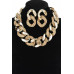 Ccb Linked Crystal-studded Necklace Set - CC-WH2001006