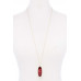 Acetate Oval Alloy Edge Pendant Necklace - CC-52828