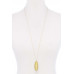 Acetate Oval Alloy Edge Pendant Necklace - CC-52828