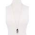 Acetate Oval Alloy Edge Pendant Necklace - CC-52828