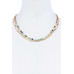 Double Layer Beaded And Linked Necklace - CC-51604