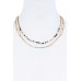 Double Layer Beaded And Linked Necklace - CC-51604