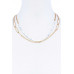 Double Layer Beaded And Linked Necklace - CC-51604
