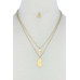 Stylish Double Layer Cross And Mary Necklace And Earring Set - Designer Style - CC-51124