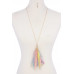 Metallic Stars Tulle Tassel Necklace - Designer Style - CC-52742