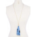 Tye Dye Fabric Tassel Necklace - Designer Style - CC-52744