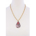 Stylish Tear Drop Shape Linked Necklace - CC-51161