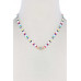 Evil Eye Charm Color Block Necklace - Designer Style - CC-51777