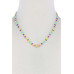 Evil Eye Charm Color Block Necklace - Designer Style - CC-51777