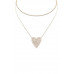 Crystal-studded Heart Choker And Necklace Set - CC-56073