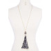 Checkered Pattern Fabric Tassel Necklace - Designer Style - CC-52745