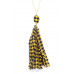 Checkered Pattern Fabric Tassel Necklace - Designer Style - CC-52745