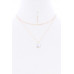 2 Layered Linked Alloy Square Marbling Stone Pendant Necklace - CC-52972