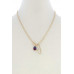 Oval Shape Crystal-studded Charm Necklace - CC-53557