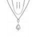 Crystal Dangle Tear Choker And Necklace Set - Designer Style - CC-56071
