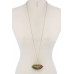 Half Round Tassel Pendant Necklace - CC-37471