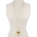Half Round Tassel Pendant Necklace - CC-37471