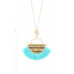 Half Round Tassel Pendant Necklace - CC-37471