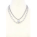 Alloy Ball Oval Link Layered Necklace - CC-53356