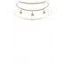Crystal-studded Star Charm 3 Layered Necklace - CC-56308