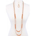 Double Layer Chic Long Necklace And Earring Set - Designer Style - CC-40048