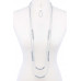 Double Layer Chic Long Necklace And Earring Set - Designer Style - CC-40048