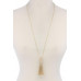 Teardrop Shape Tassel Pendant Necklace - Designer Style - CC-37435