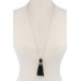 Teardrop Shape Tassel Pendant Necklace - Designer Style - CC-37435