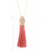 Teardrop Shape Tassel Pendant Necklace - Designer Style - CC-37435