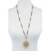 Stylish Sun Flower Pendant Beaded Necklace - Designer Style - CC-51553