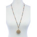 Stylish Sun Flower Pendant Beaded Necklace - Designer Style - CC-51553
