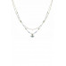 2 Layered Alloy Seed Bead Evil Eye Pendant Necklace - CC-55023