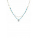 2 Layered Alloy Seed Bead Evil Eye Pendant Necklace - CC-55023