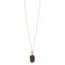 Alloy Linked Hexagon Leopard Pendant Long Necklace - CC-55468