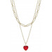 Alloy Linked Heart Pendant 2 Layered Necklace - CC-55619