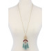 Half Round Alloy tassel pendant necklace - CC-36949