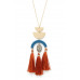 Half Round Alloy tassel pendant necklace - CC-36949