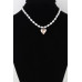 Shiny Heart Pearl Beaded Necklace - Designer Style - CC-WH2000950