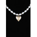 Shiny Heart Pearl Beaded Necklace - Designer Style - CC-WH2000950