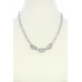 3 Screw Lcok Crystal-studded Charm Oval Link Alloy Necklace - CC-54802