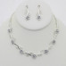 Crystal-studded Rose Necklace Earring Set - CC-59189