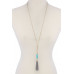 Cut Out Long Oval Bead Tassel Pendant Necklace - Designer Style - CC-37440